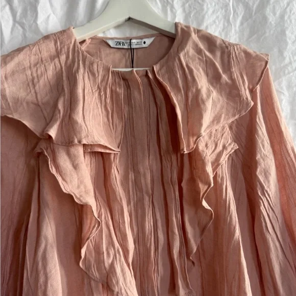 Zara Collection Ruffled Collar Shirt -Blouse - Size Small NEW - Picture 8 of 13